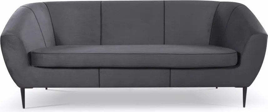 Trojmiestna pohovka Olivio, tmavo šedá zamatová látka