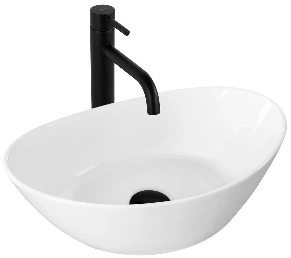 Rea Kate, umývadlo na dosku 450x270x140 mm, biela lesklá, REA-U6802