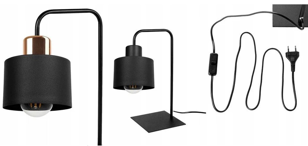 Stolná lampa Panta, 1x čierne kovové tienidlo, (výber z 2 farieb uchytenia)