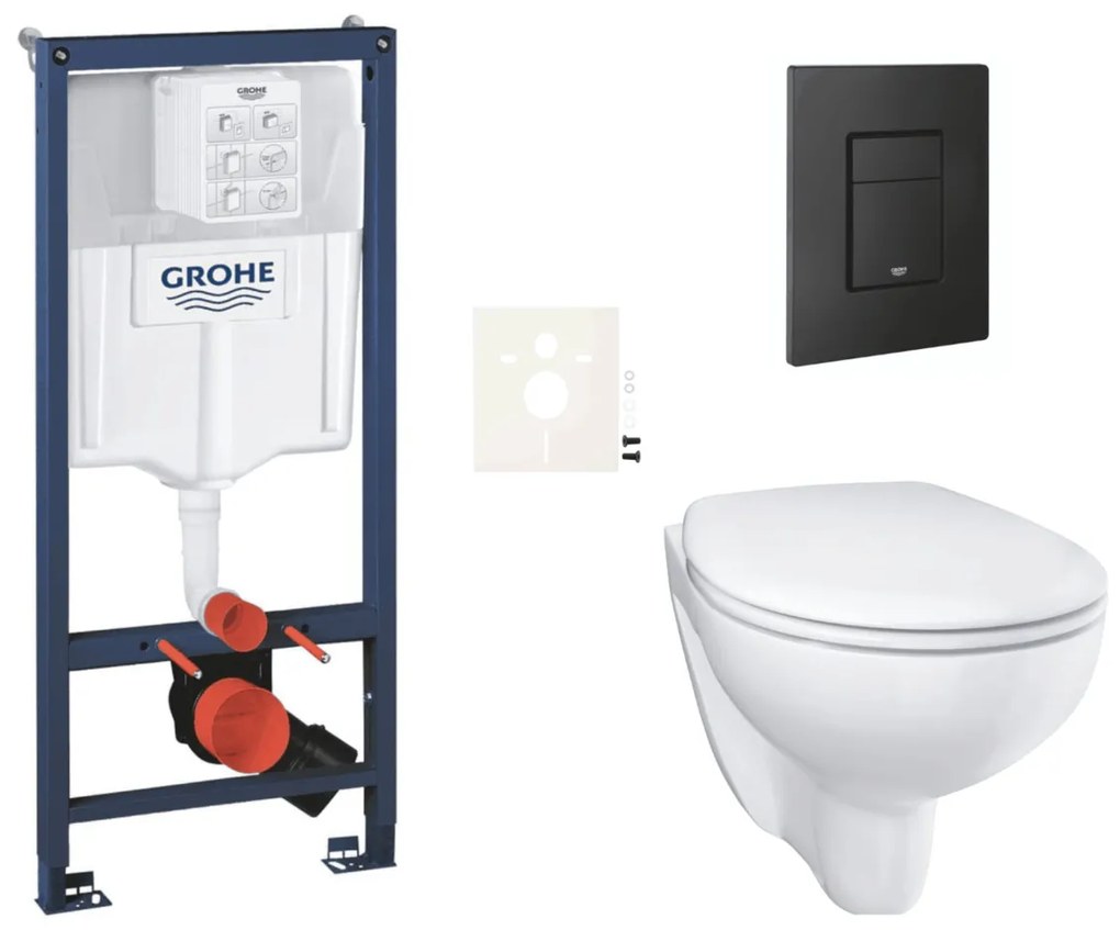 Závesný wc set do ľahkých stien / predstenová montáž Grohe Bau Ceramic SIKOGRSBAUEKF0