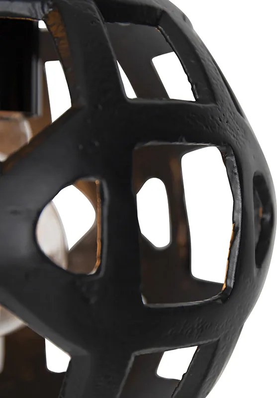 Priemyselné závesné svietidlo čierne okrúhle 3-žiarovkové - Bobby