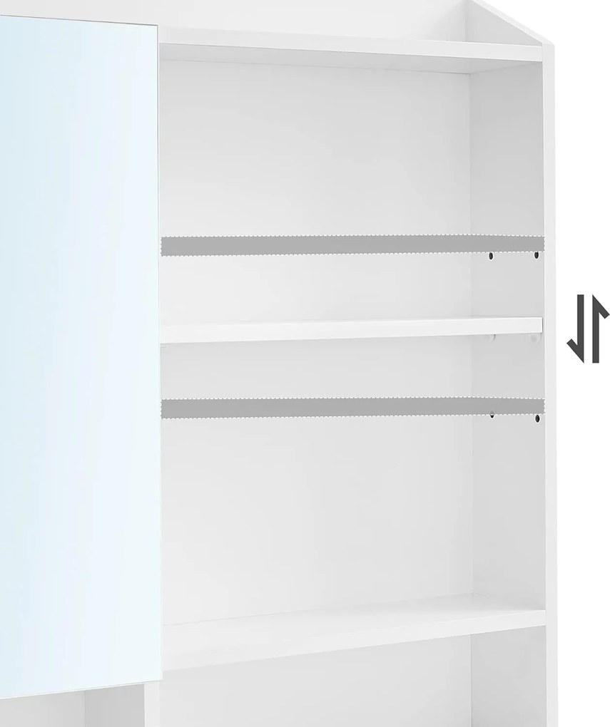 Toaletný stolík so zrkadlom a zásuvkou, Kozmetický stolík moderný, biely