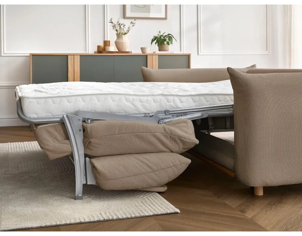 Béžová rozkladacia pohovka 214 cm Ernest – Bobochic Paris