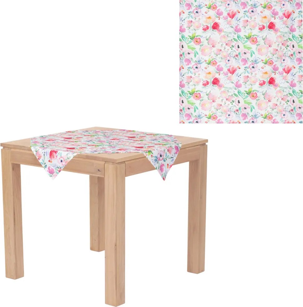 Obrus Akvarel kvety, 80x80 cm