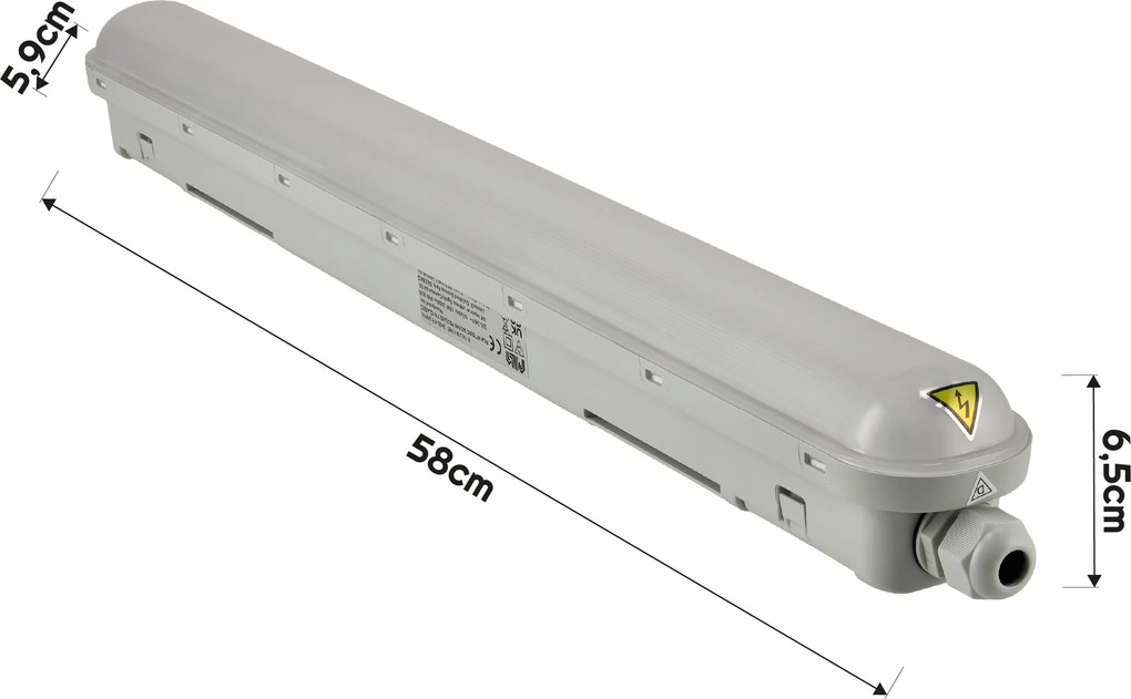 SADA 4 ks hermetických svietidiel PILA 60cm 18W 4000K 2000lm IP65