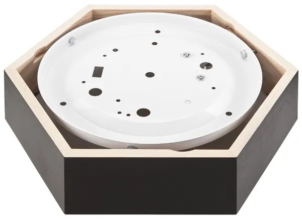 Stropné svietidlo HEX 1xE27/60W/230V pr. 32 cm borovica čierna