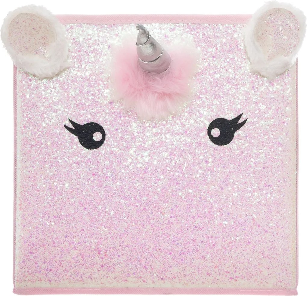 Úložný box Unicorn, 29x29x29 cm, ružová