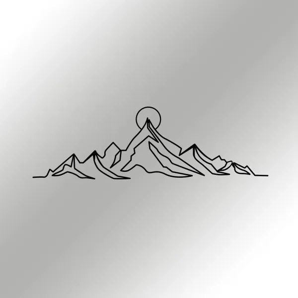 Nástenná dekorácia 119,5x37 cm hory kov