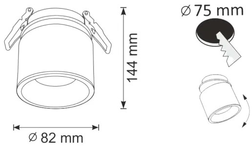 Podhľadové bodové svietidlo HARON 1xGU10/10W/230V čierna