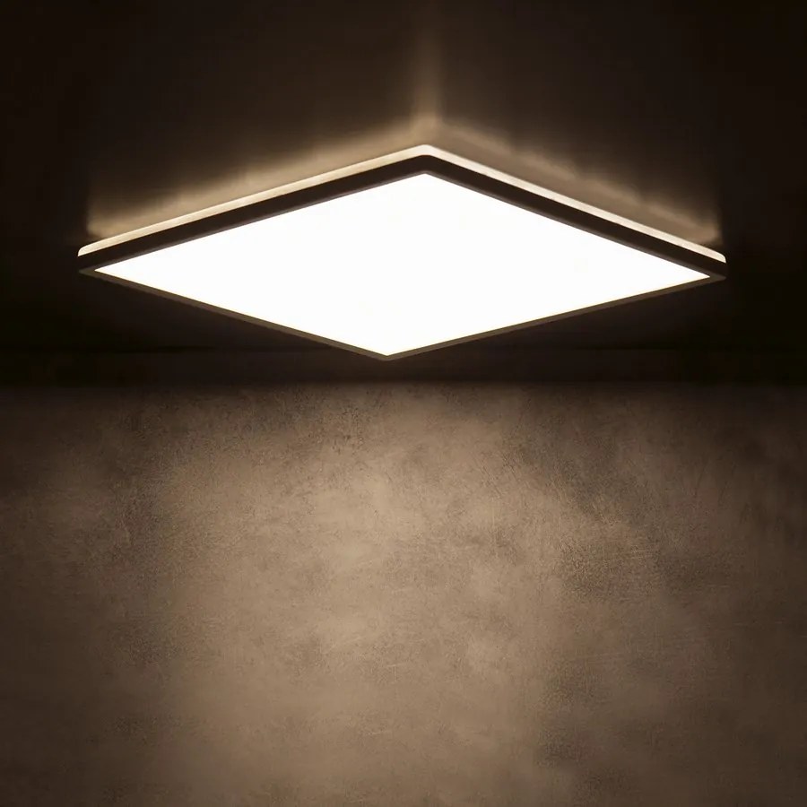 KANLUX KANLUX, AZPO stropné LED svietidlo, 420x420mm, 22W, 3000/4000/6000K, IP54, čierna matná, 31535