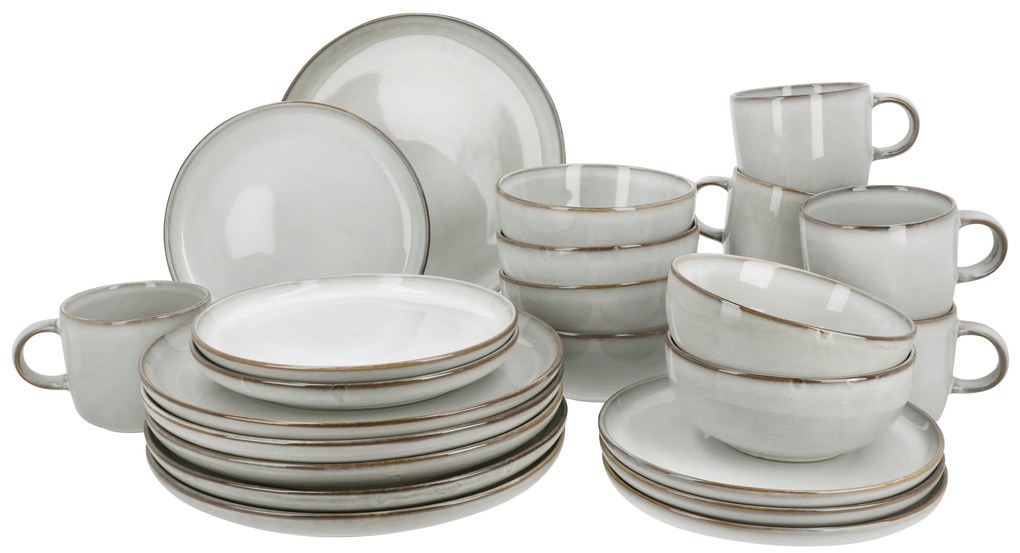 Silvercrest®  Súprava kuchynského riadu, 24-dielna (sivá)  (100395229)