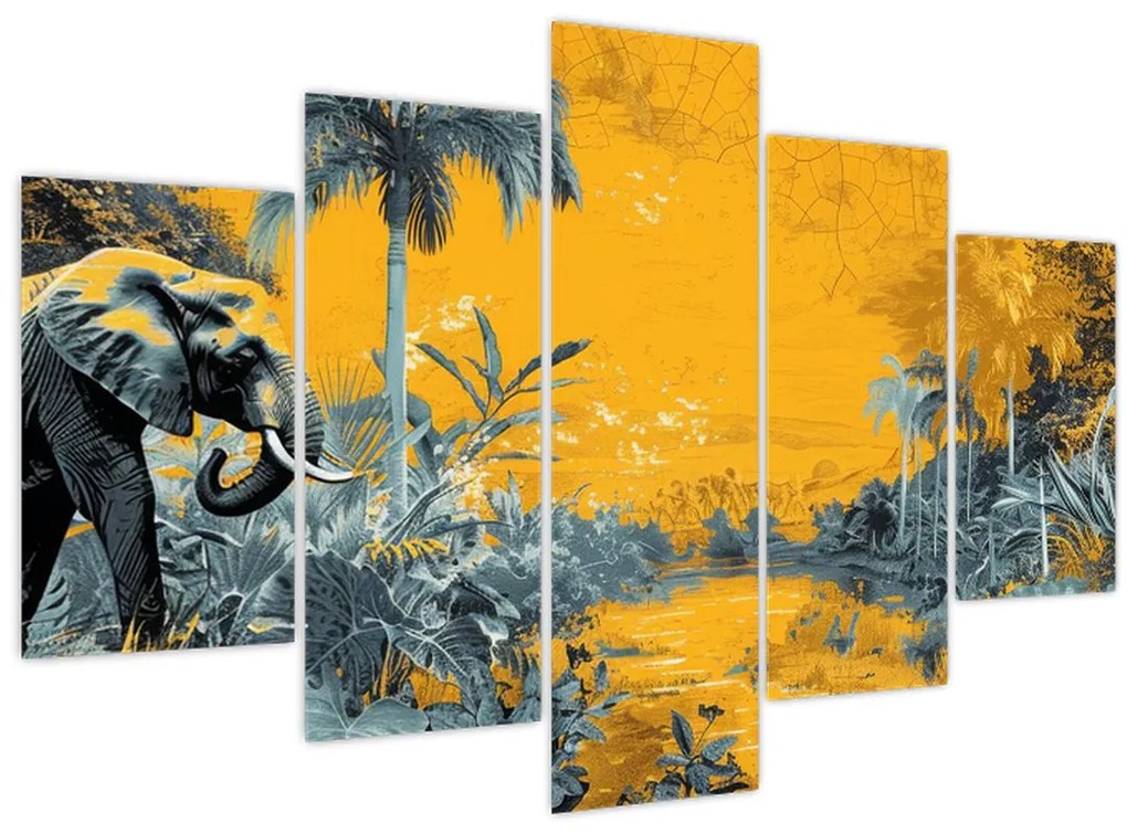 Obraz - Slon v prírode (150x105 cm)