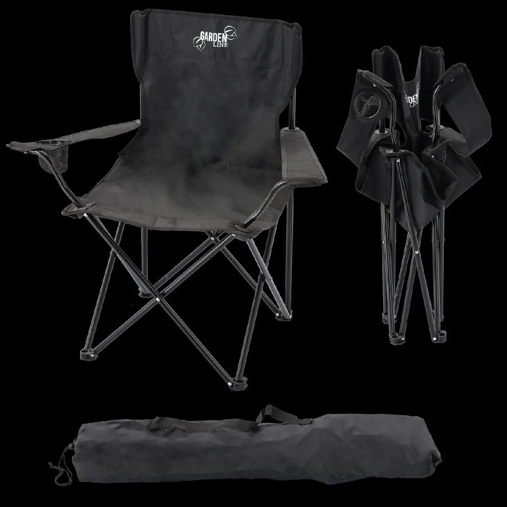 SKLADACIA TURISTICKÁ/RYBÁRSKA STOLIČKA, ČIERNA, 50x50x80 cm *5880