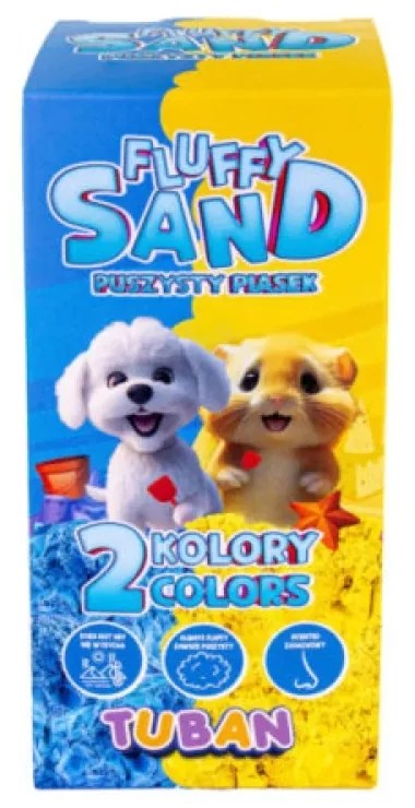Tuban Fluffy piesok 2 x 70g modrá a žltá