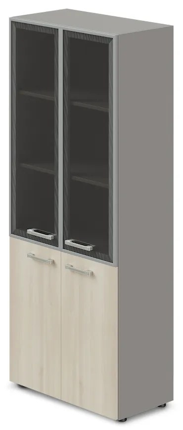 Vysoká široká skriňa TopOffice Premium 79,8 x 40,4 x 196,5 cm, agát svetlý