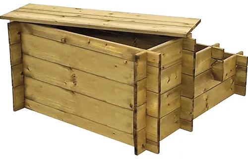 Vyvýšený záhon Asko Stairs 78x78x38 cm drevený 3-poschodový s kompostérom