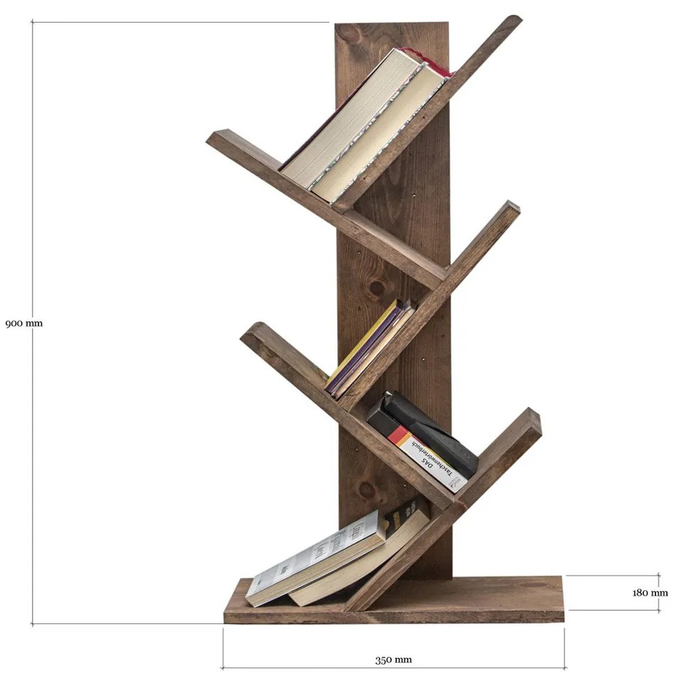 Knižnica Cemo Wooden Walnut