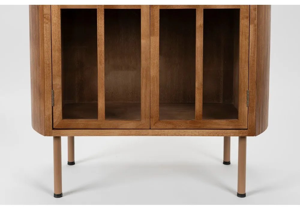 Vitrína z kaučukového dreva v prírodnej farbe 80x140x38 cm Yaz – White Label