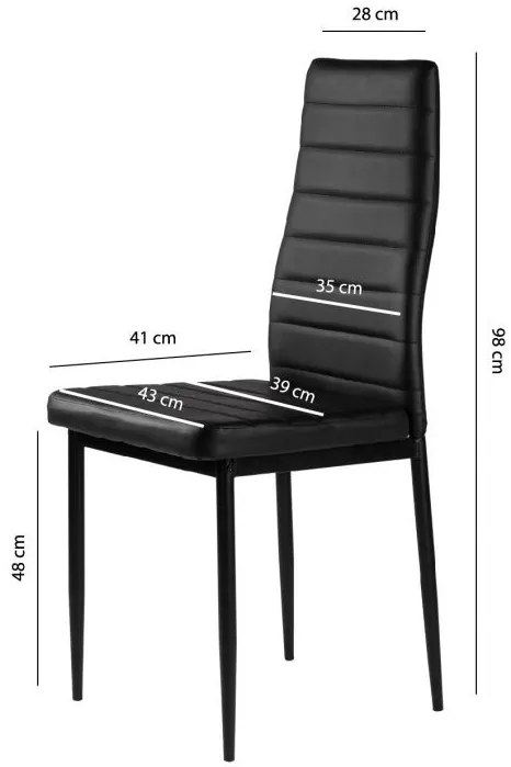 Jedálenská stolička set 4 ks Ava čierna
