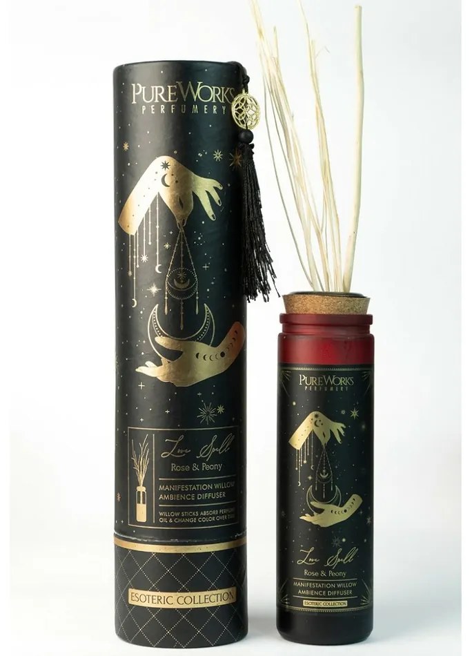 Organický difuzér Rose & Peony 100 ml s vŕbovými prútikmi