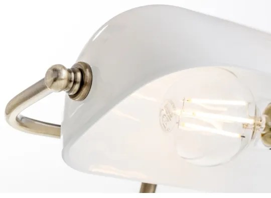 Brilagi - Stolná lampa BANK OFFICE 1xE27/60W/230V mosadz/biela