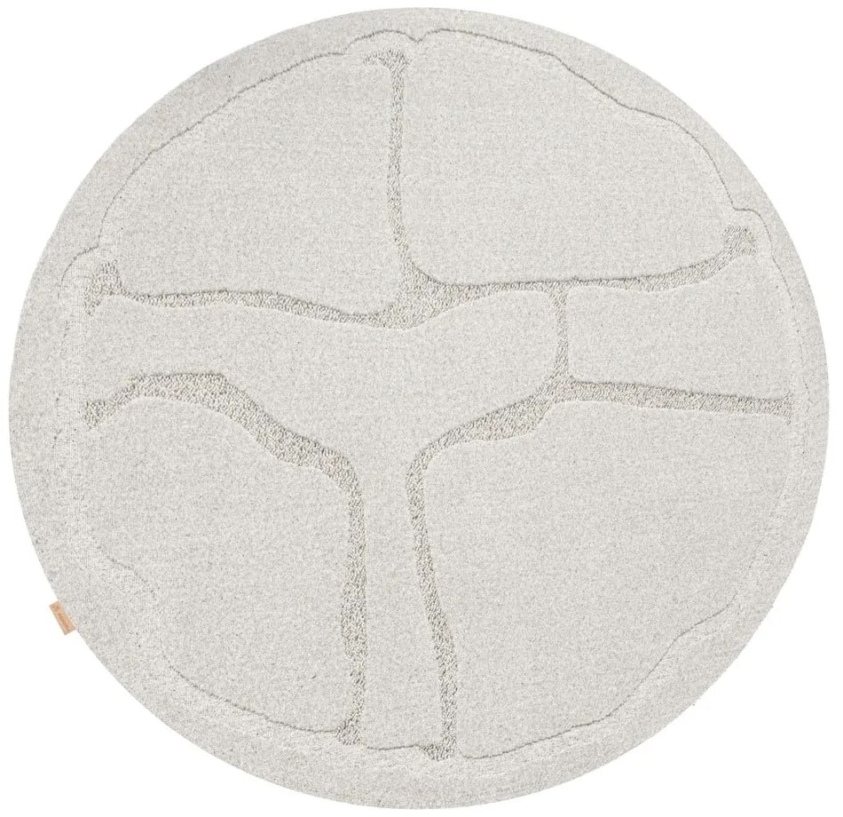 Svetlosivý vlnený okrúhly koberec ø 120 cm Morphic Organica – Agnella