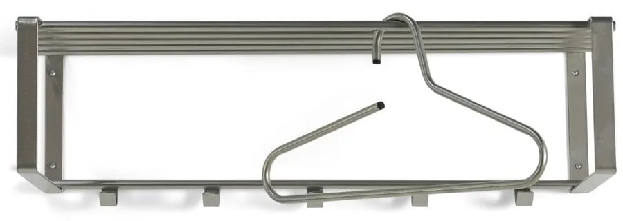 Kovový nástenný vešiak v striebornej farbe s poličkou 70 cm Rex – Spinder Design