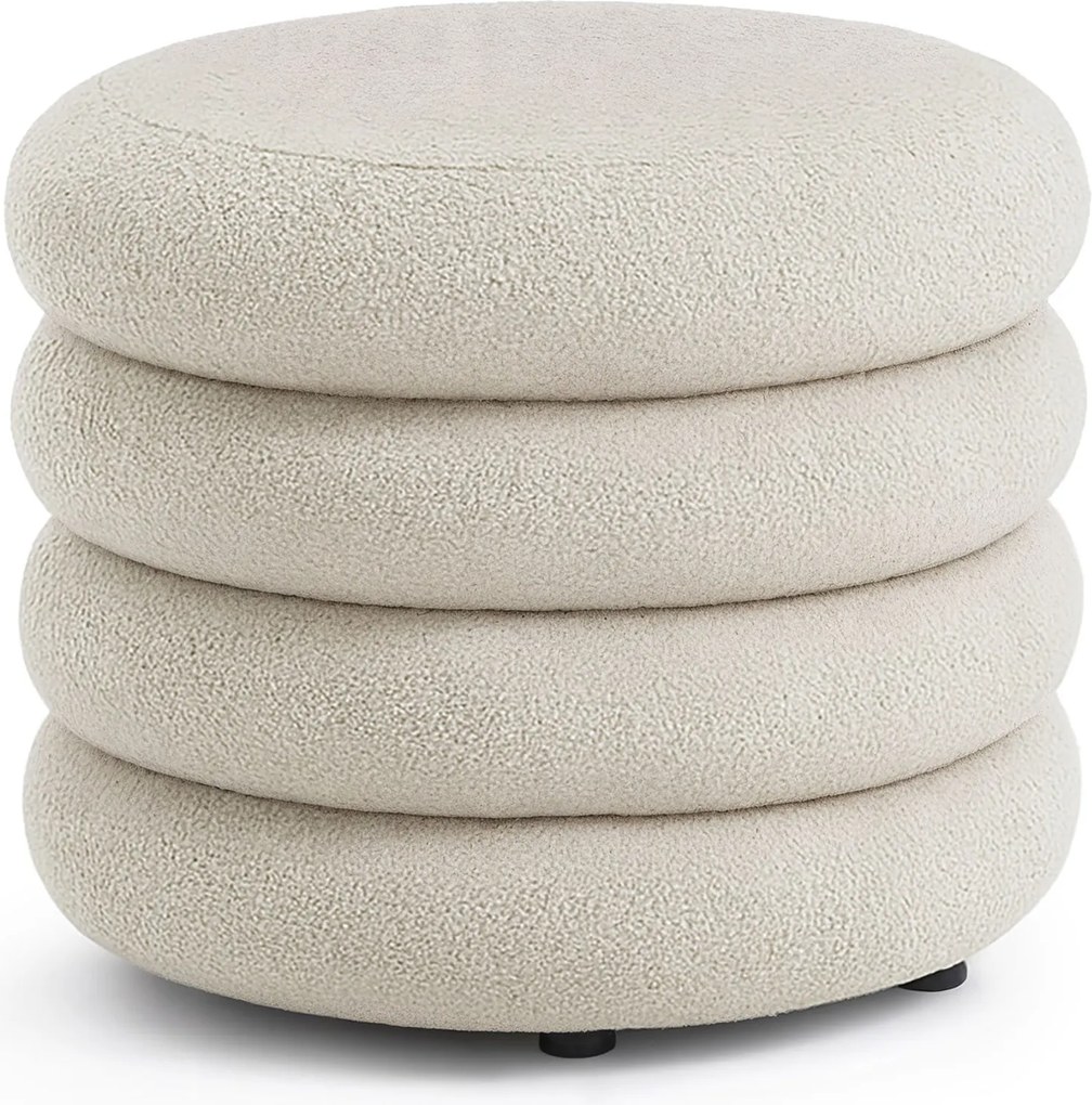 Taburet Mollis bouclé biely