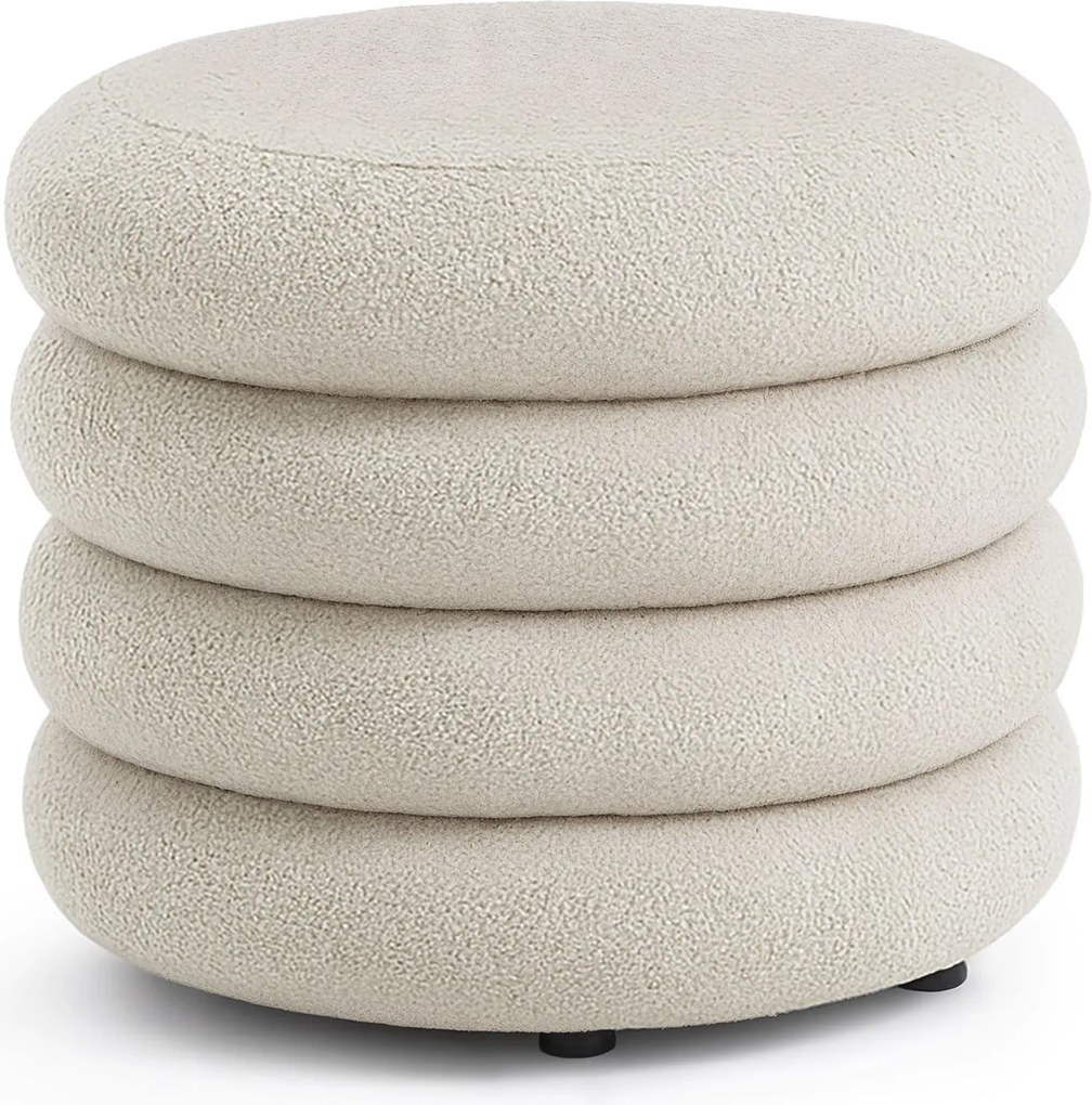 Taburet Mollis bouclé bílý