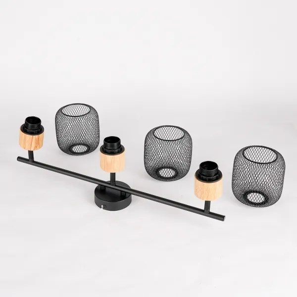 Brilagi - Bodové svietidlo BASKLITE 3xE27/15W/230V drevo/čierna