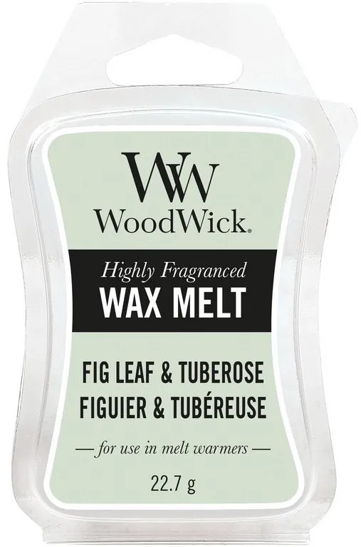 WoodWick zelené vonný vosk do aromalampy Fig Leaf & Tuberose