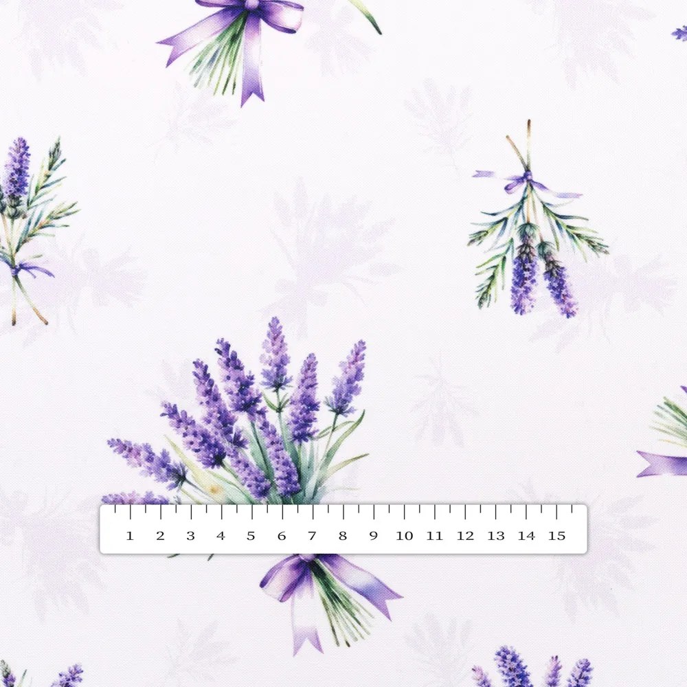 Biante Teflónový oválny obrus TF-128 Vetvičky levandúľ na bielom 120x200 cm