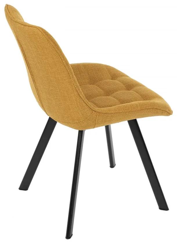 Jedálenská stolička VALEN — kov, látka, viac farieb Žltá