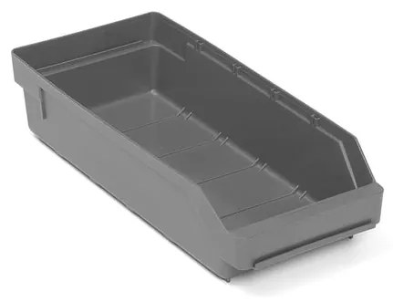 Plastový box na súčiastky REACH, Š 180 x H 400 x V 95 mm, šedý