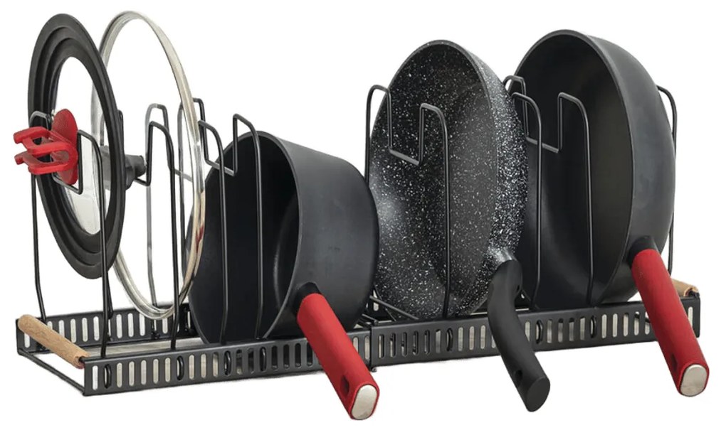 JJA Organizér, stojan na pokrievky, hrnce aj panvice, výsuvný, 8 pozícií