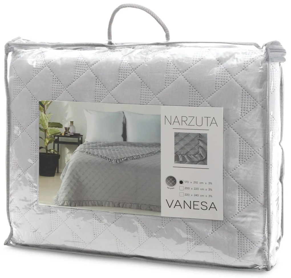 PREHOZ NA POSTEĽ VANESA 200X220 CM STRIEBORNÝ