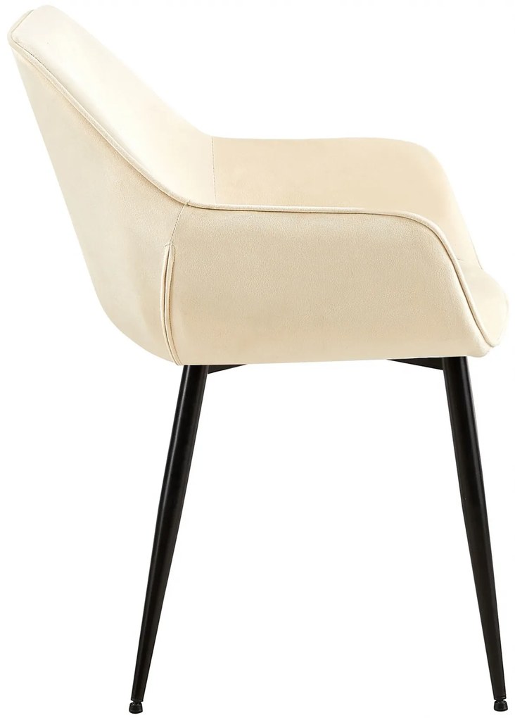 Jedálenská stolička Vessa - zamat - krémová