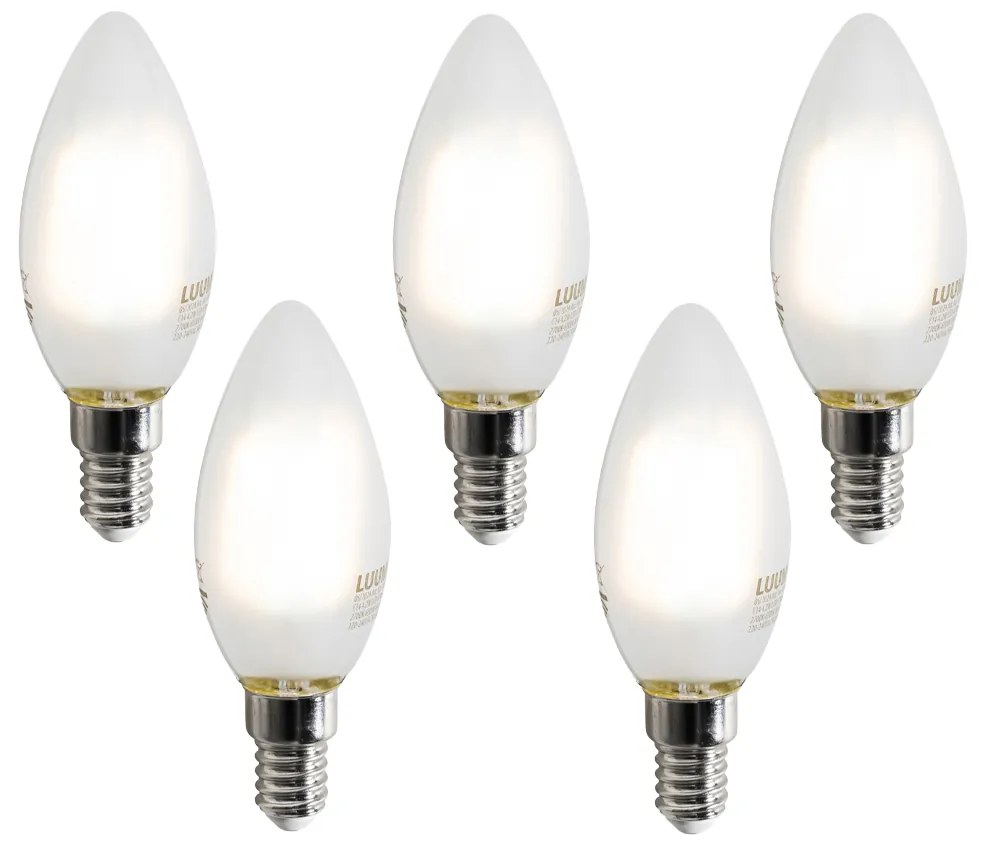 Sada 5 inteligentných LED žiaroviek E14 C35 matných 4,2W 470 lm 2700-6500K
