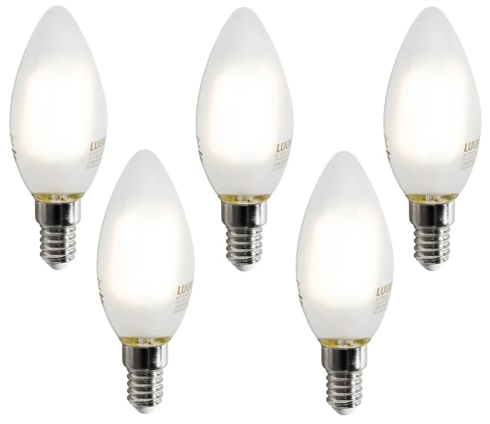 Sada 5 inteligentných LED žiaroviek E14 C35 matných 4,2W 470 lm 2700-6500K