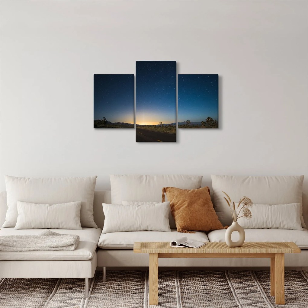 Obraz - Nočné nebo nad cestou (90x60 cm)
