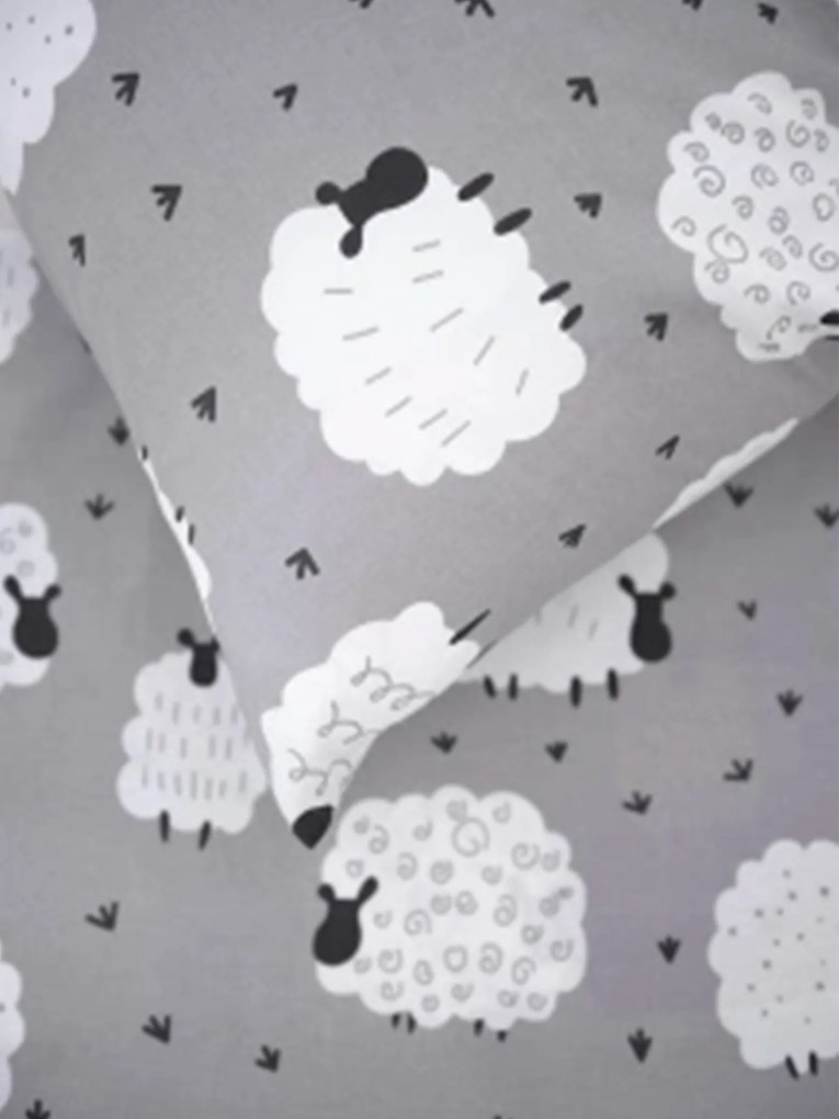 Bavlnená obliečka na vankúš Renforcé 50 × 70 cm - Ovečky