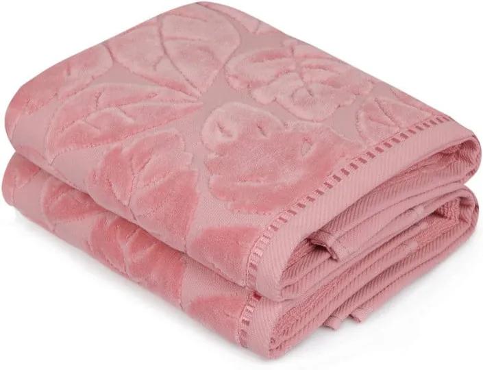 Sada 2 ružových uterákov Madame Coco Velver, 50 × 90 m