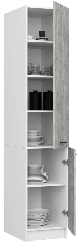 Kuchyňská skříňka OLIVIE 205x40 cm matná bílá/beton