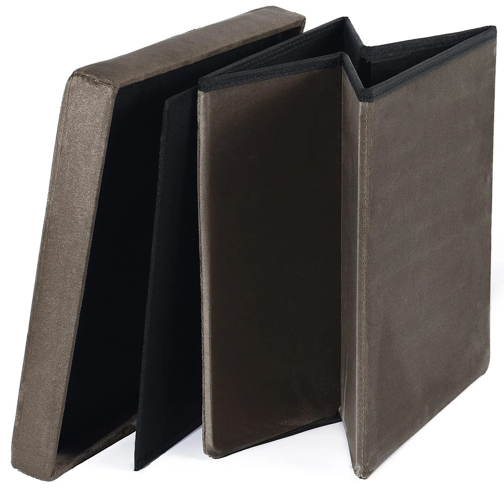 Skladací taburet tmavo hnedý ZAREX VELVET L