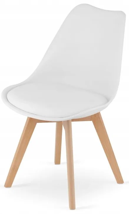Jedálenská zostava TODI 80cm okrúhly stolový set biely+ 4 stoličky MARK biele
