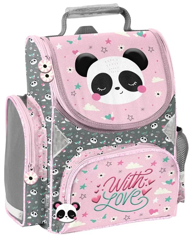 Školský set Panda With Love – 5-dielna súprava s taškou, peračníkom, vreckom a doplnkami