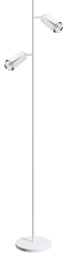 Stojacia lampa Flower, 2x biele/chrómové kovové tienidlo, w
