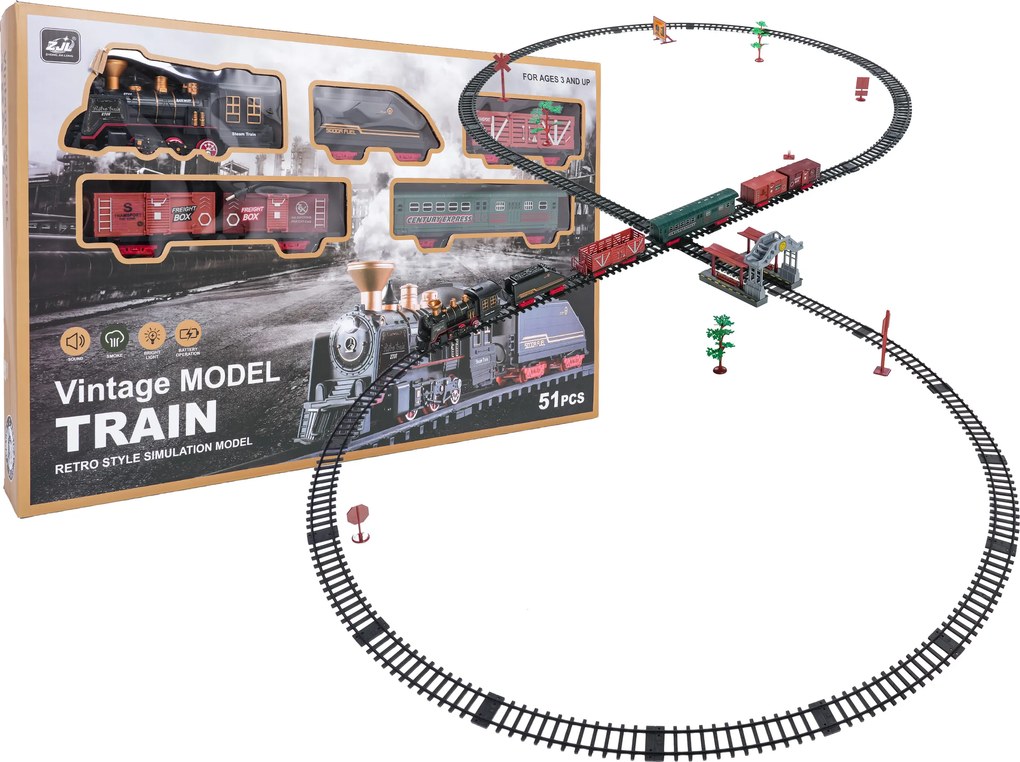 Ramiz Vintage funkcia dymu železnice