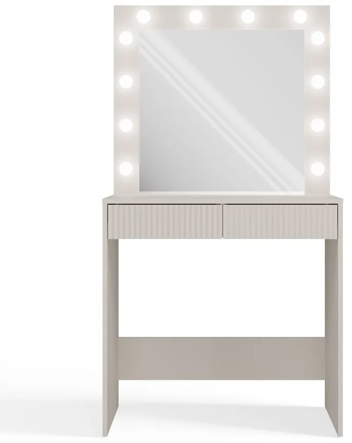 Toaletný stolík Micras Slim 1 (kašmír) (so zrkadlom) (s LED osvetlením). Akcia -19%. Vlastná spoľahlivá doprava až k Vám domov. 1132475