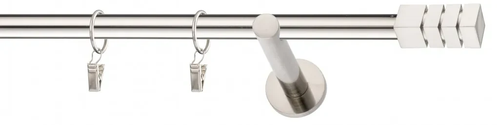 Dekorstudio Niklová jednoradová garniža NORDIC 19mm Dĺžka: 320cm, Typ uchytenia: Držiak modern, Typ príslušenstva: Bez príslušenstva